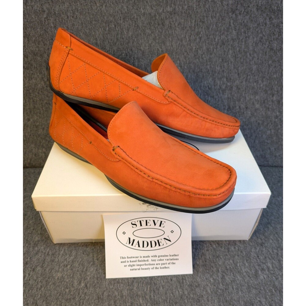 Steve Madden Chatham Orange Nubuck Driving Loafers Men’s Size 13 NIB
